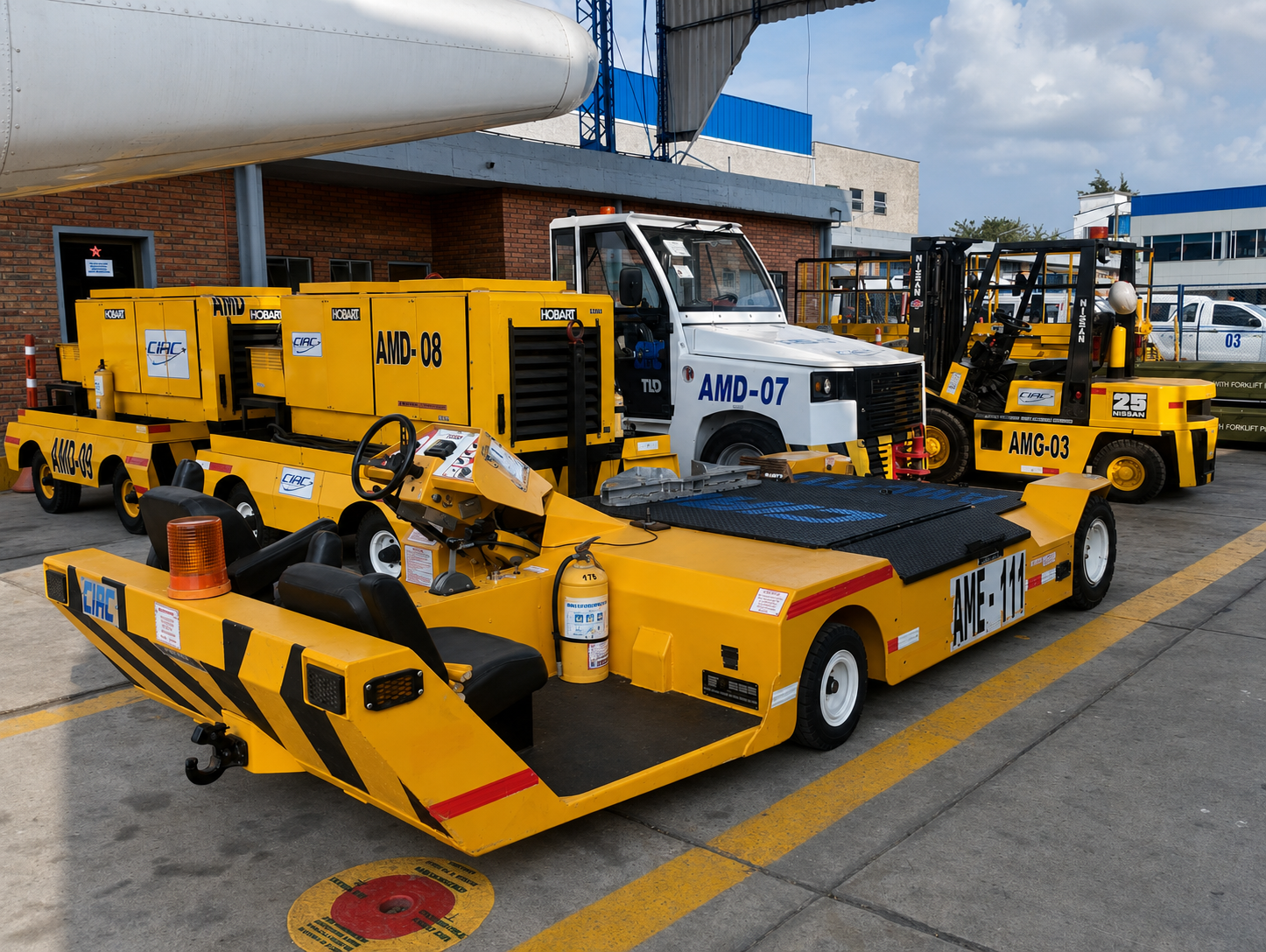 Equipos de apoyo aeroportuario en mantenimiento correctivo